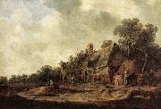 Jan van Goyen Peasant Huts with Sweep Well oil on canvas